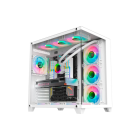 GABINETE GAMER MICRO ATX/  ATX/ ITX SEM FONTE AQUARIO GHOST SHARK WHITE CG-W2J1 BRANCO K-MEX